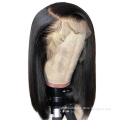 Hot Selling Raw Brazilian Human Hair Short Bob Transparent Lace Front Wig Pre Plucked Bob Wig With  Baby Hair For Black Women